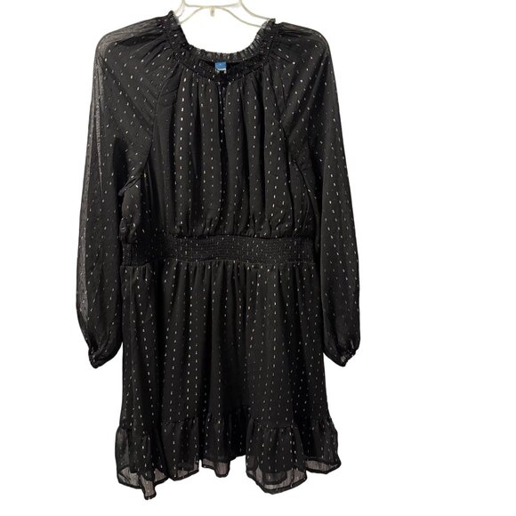 Old Navy Womens Black Metallic Dot Long Sleeve Dress Size L. NWT - Picture 7 of 12